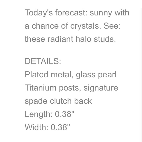 $48 Kate Spade sunny halo cream stud earrings - Picture 3 of 5